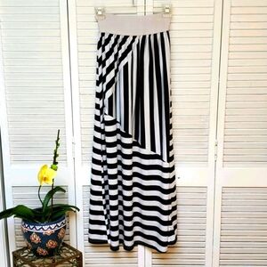 MINT GREEN - Brand Size S  Black /White Stripe Maxi Skirt